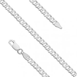 Bratara barbati argint rodiat  model cubanez plat 4,5 mm x 21 cm DiAmanti PancerkaP120-21cm-SL (Argint 925‰ 5,5 g.)
